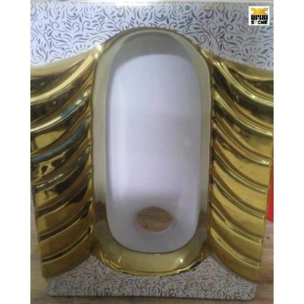 کاسه توالت طلایی طرح دار