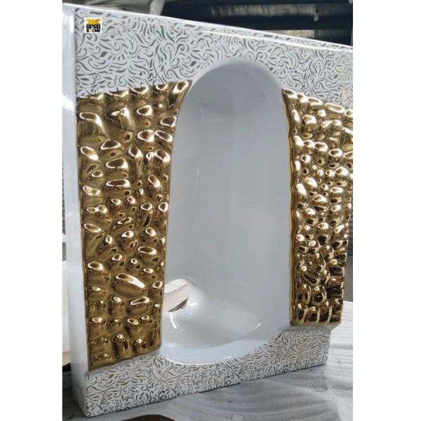 کاسه توالت طلایی طرحدار